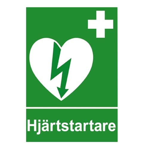 Skylt Hjärtstartare A4 (dubbelsidig) för inom- och utomhus