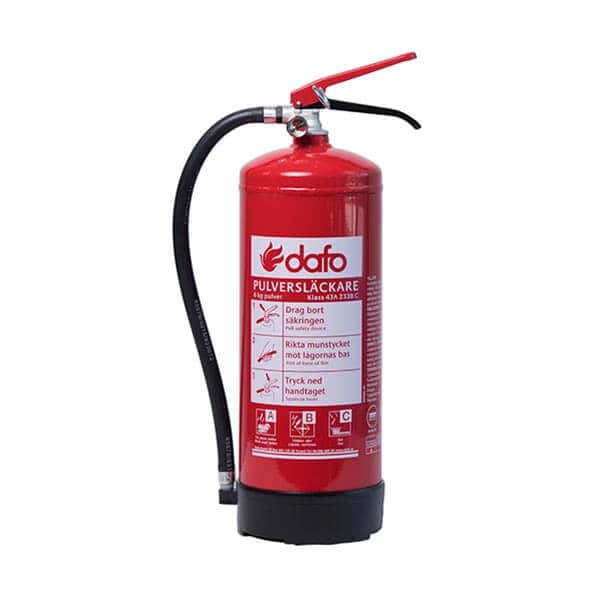 Brandsläckare pulver 6 kg Dafo - typ PDE 6 - 10-1006-22